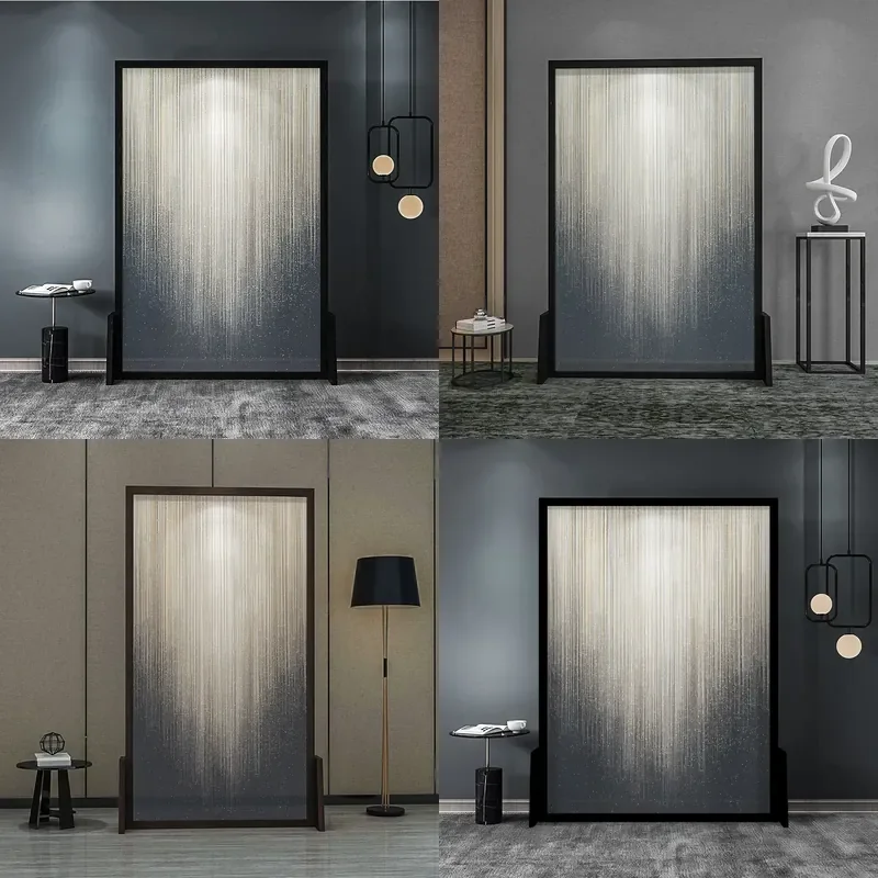 Modern Solid Wood Room Divider Minimalist Abstract Art Screen for Living Room Entrance Partition Decor