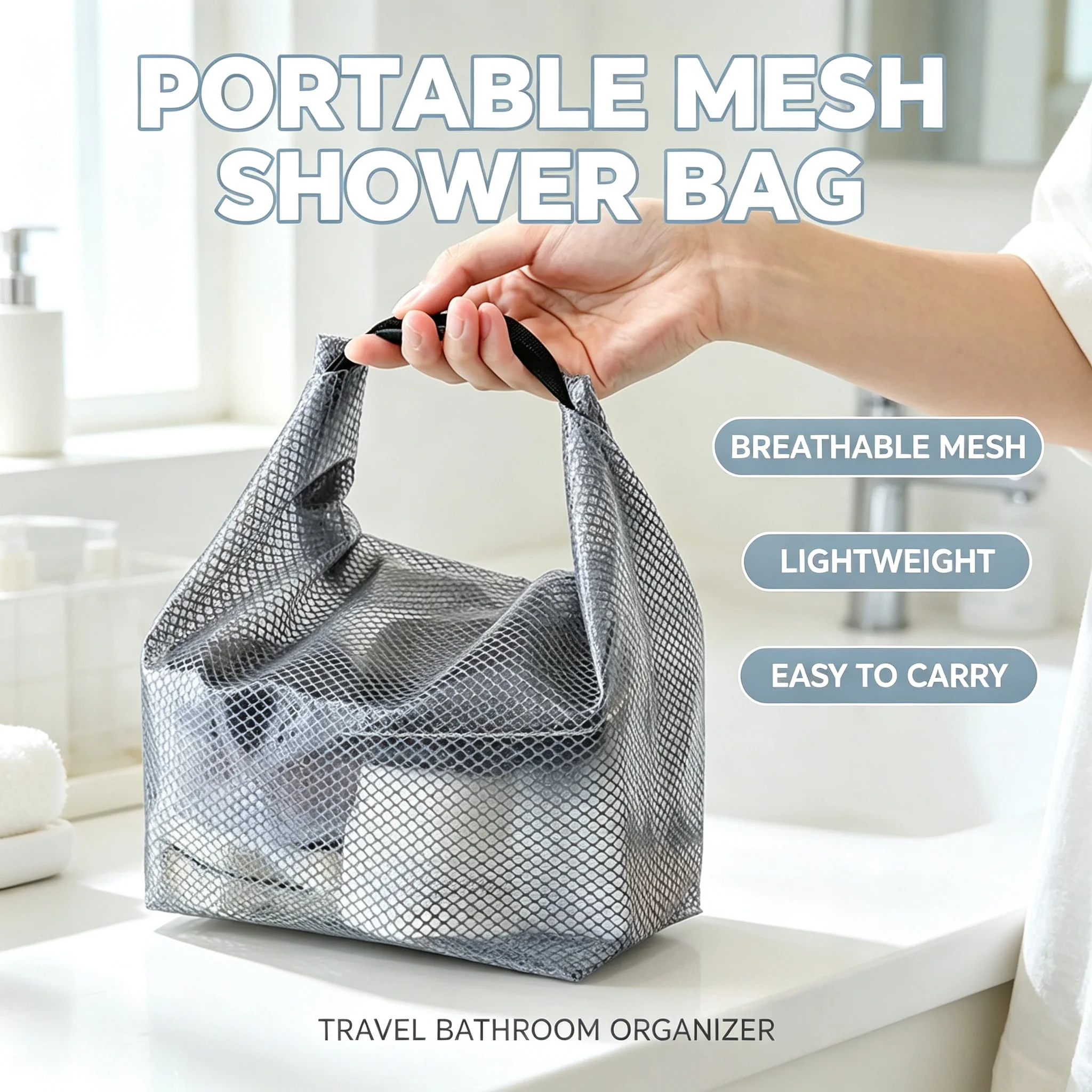 Multifunctional Portable Waterproof Storage Bag Large Capacity Drawstring Travel Toiletry Bag Gym Swimming Outdoor for Men Women