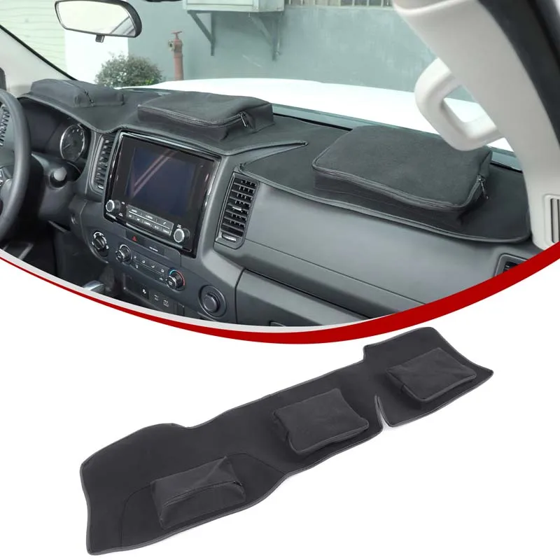 For Nissan Frontier 2022-2025 Automotive Dashboard Organiser Pad Oxford Cloth Black Automotive Interior Storage Accessories
