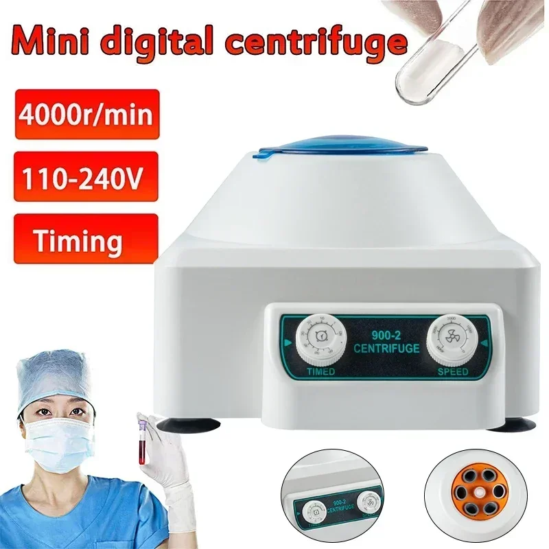 Laboratory Electric Centrifuge 900-2 Low Speed 4000rpm 2086xg 6*20ml EU US Plasma Serum PRP PRF Separate Machine Educational Kit