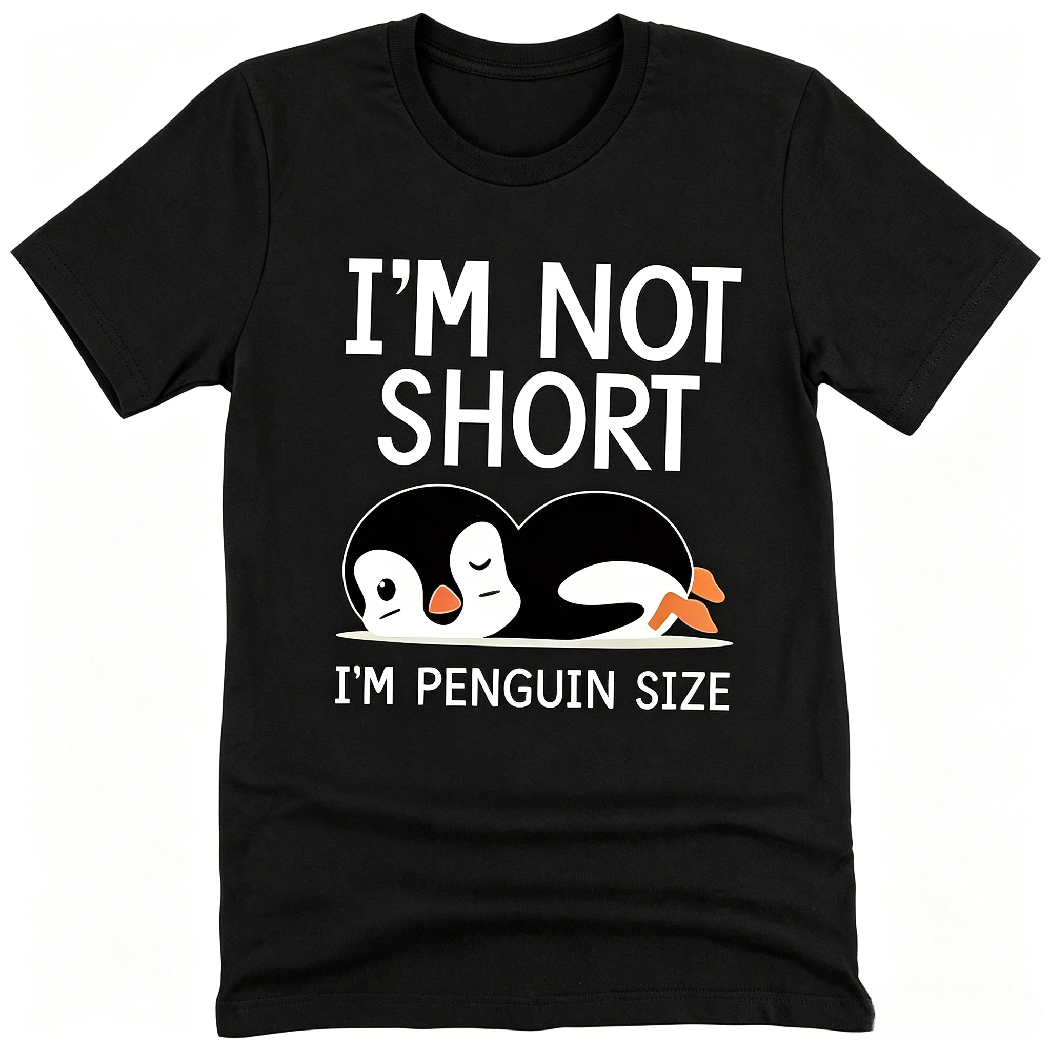 I'm not the short cute penguin-print T-shirt that is suitable for both unisex represents the trendy summer loose-fitting style
