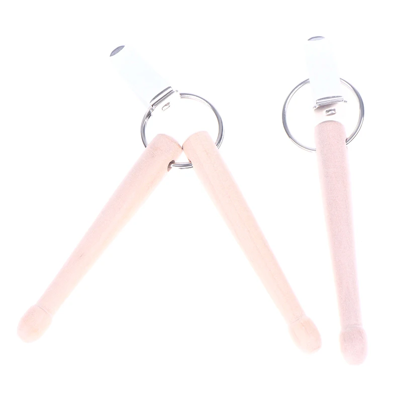 أعواد طبلة صغيرة سلسلة المفاتيح أفخاذ خشبية قرع حلقة رئيسية الإكسسوارات #5