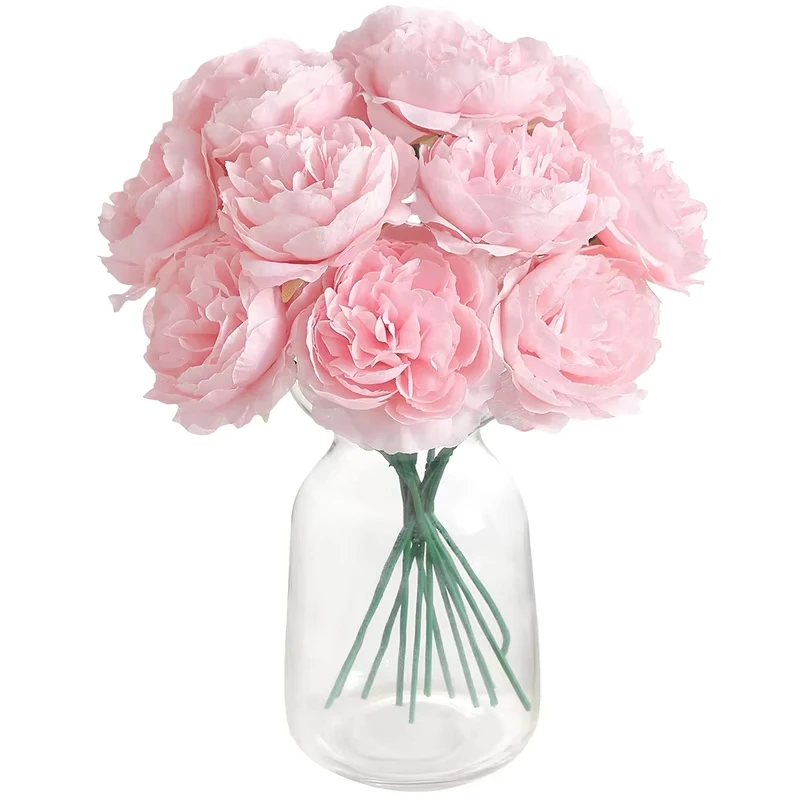 6 قطعة باقة زهور الفاوانيا الاصطناعية 20 سنتيمتر ورد صناعي للمنزل ديكور حديقة الزفاف الديكور في الهواء الطلق زهرية تشكيلة زهور #1
