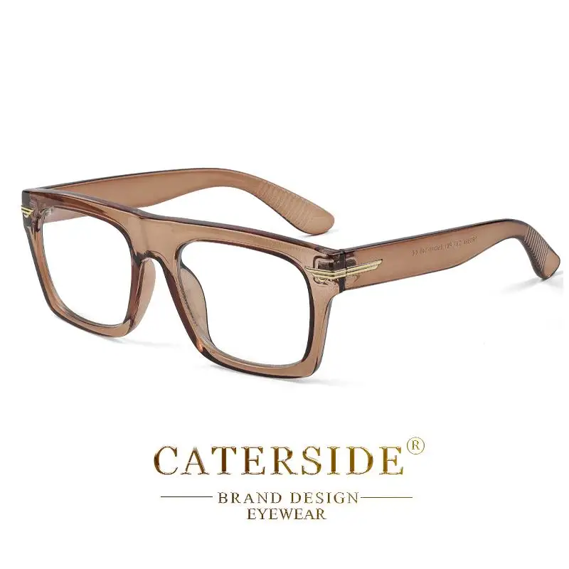 CATERSIDE Männer Anti Blaues Licht Gläser für Platz TR90 Rahmen Ultraleicht Retro Plain Gläser Trendy Myopie Computer Brillen Rahmen – Detail 17
