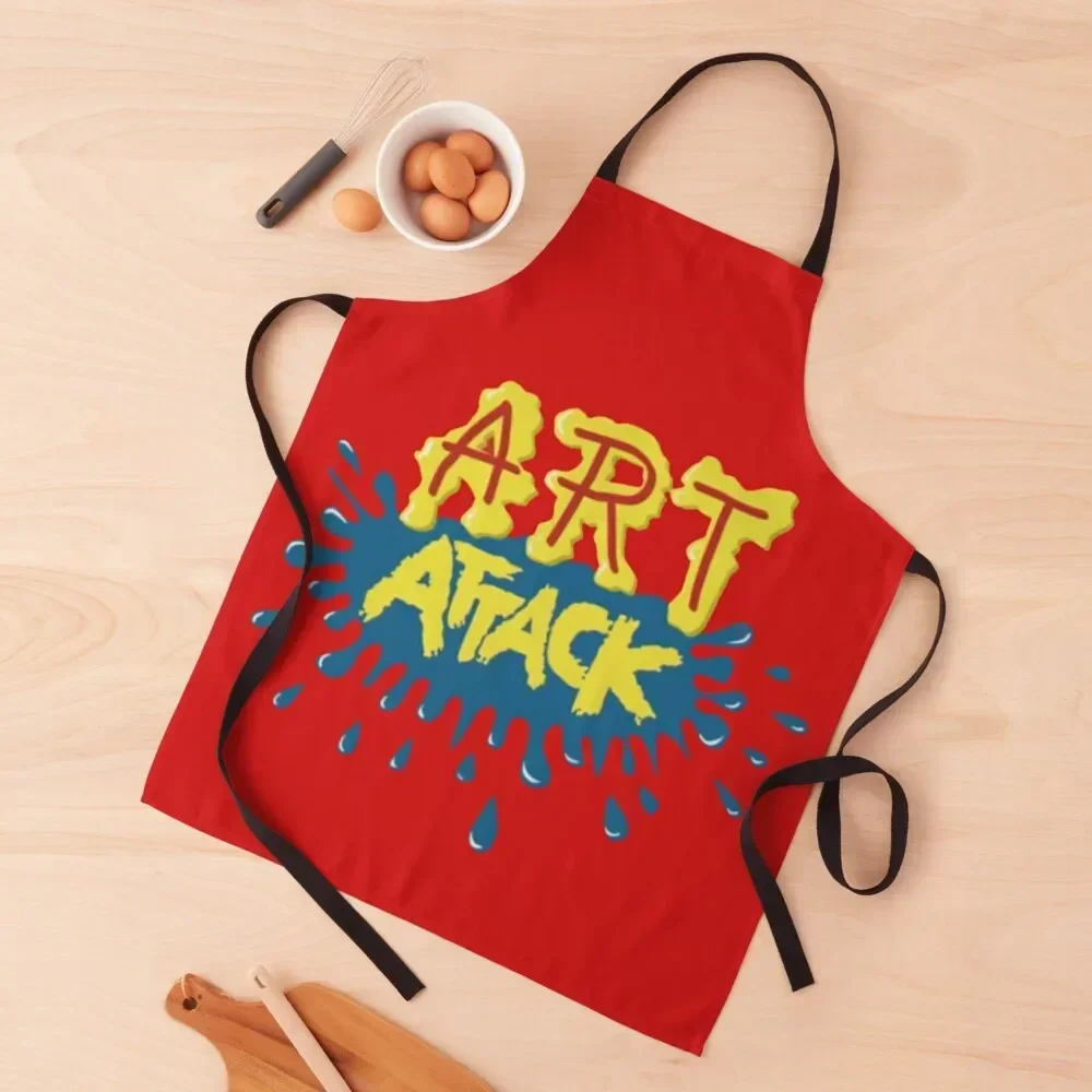 Art Attack Apron Cute Kitchen Accessories Woman Kitchen Trim Cloth professional kitchen Apron