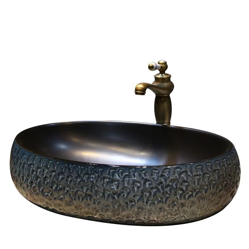 

Nordic art basin, large size basin, oval wash basin, household bathroom counter basin