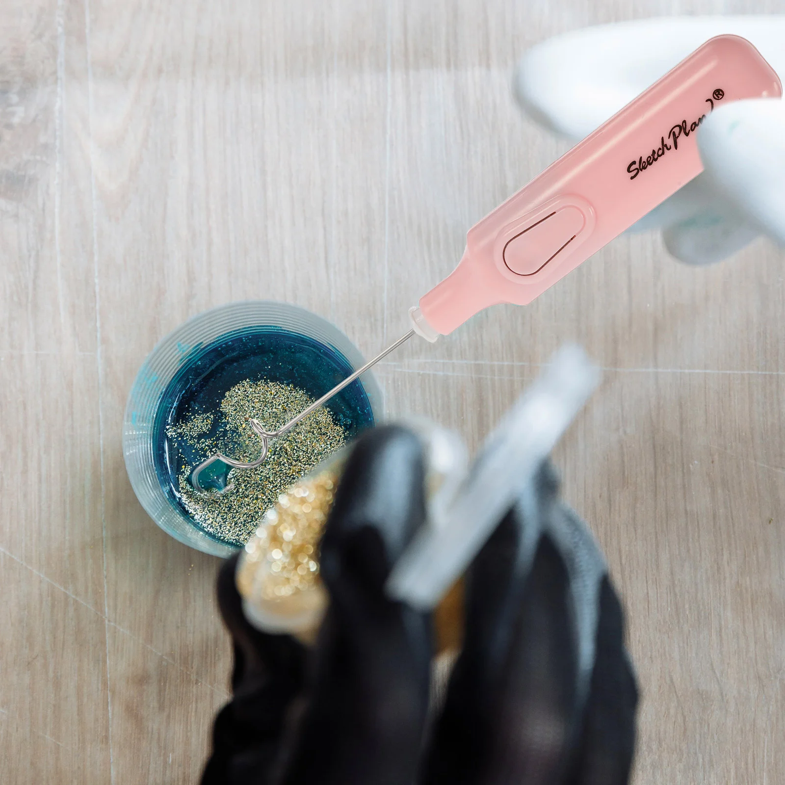 Gouache Paint Mixing Portable Mixer Student Pigment Electric Agitator Suite Color Plastic Painting Ink Tool