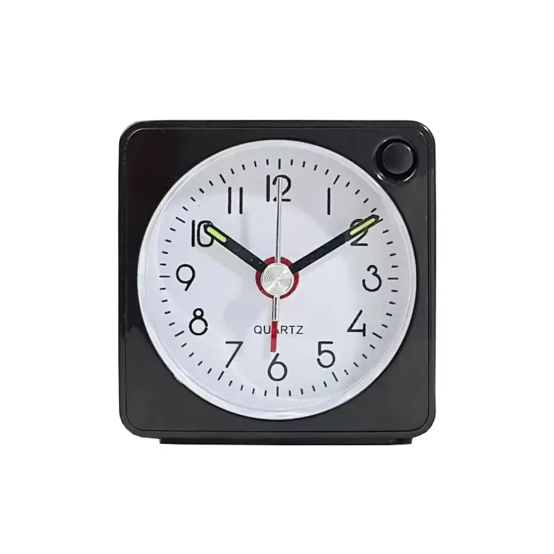 Relojes despertadores analógicos silenciosos, pequeños, sin tictac, de cuarzo analógico, con luz y función de repetición para personas con sueño profundo, para oficina y dormitorio.