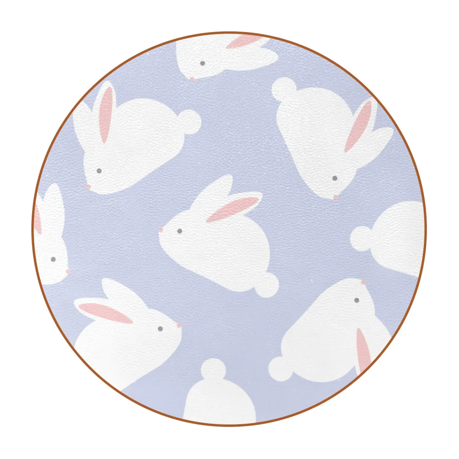 Cute Rabbits Pattern Ceramic Coasters for Drinks Round Cup Coasters Protect Furniture Away From Stain and Scratches Home Decor