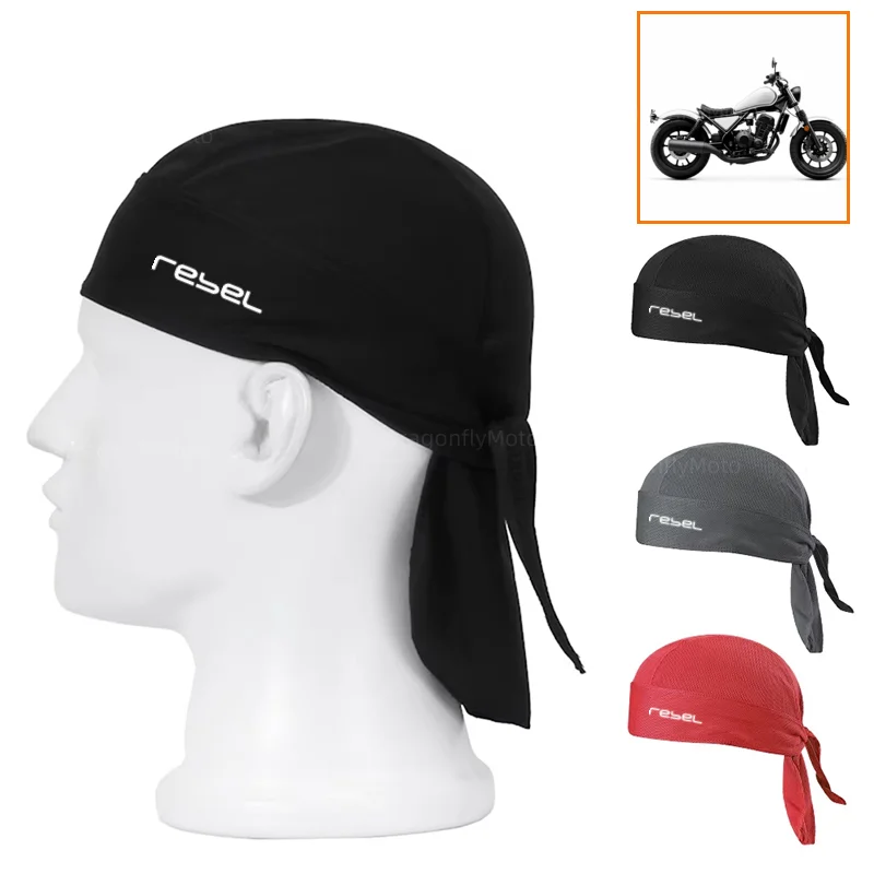 Chapéu pirata respirável de secagem rápida para motocicleta, Cap ciclismo para Honda Rebel 300, Rebel 500, CMX Rebel300, Rebel500, verão