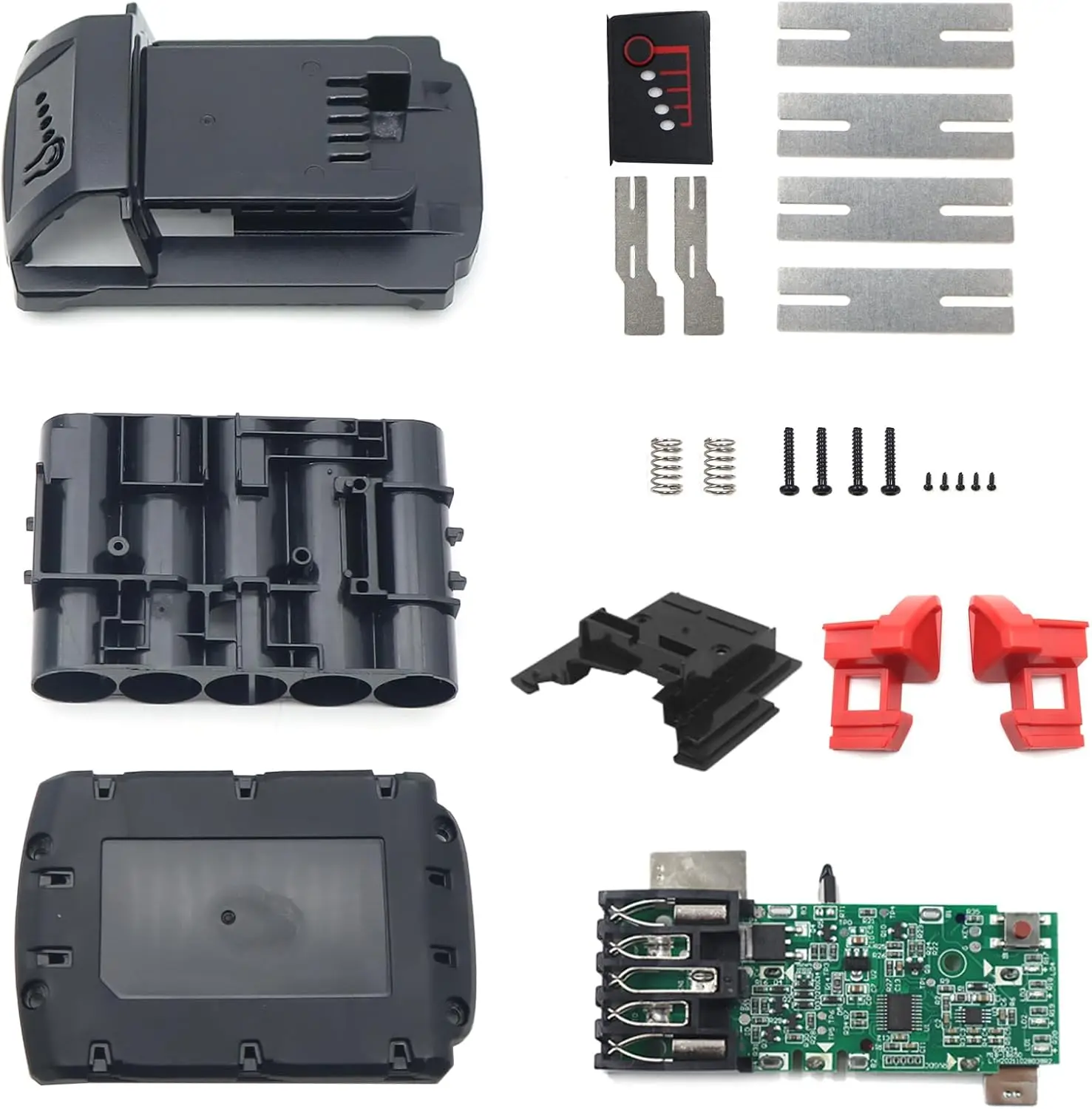 Imagem -04 - Estojo para Milwaukee M18 Faça Você Mesmo Caixa Shell com Placa Pcb Proteção de Carregamento Led Digital 18v 18650