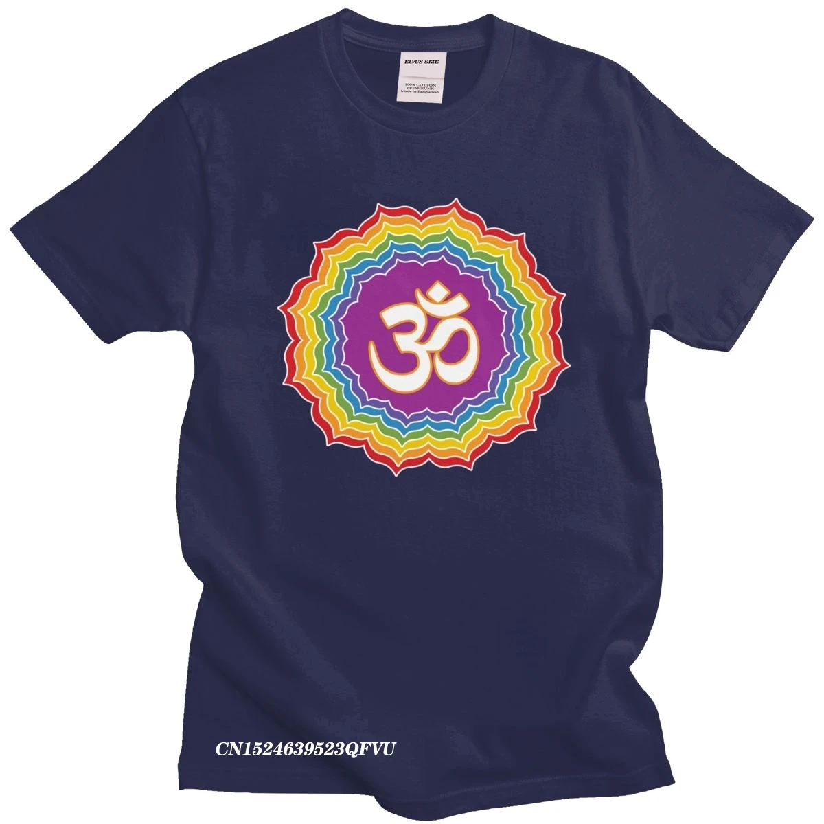 Seven Chakras Colors Men Cotton Buddha Mandala T-Shirt Flower Harajuku Shirt Camisas Mend Flower Of Life Tshirt Vintage Gift