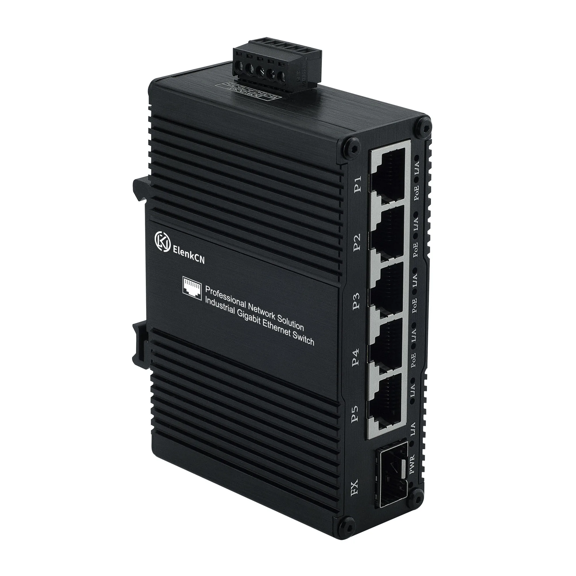 Mini SC/SFP  Ethernet Switch PoE Output AF/AT 52V/30W Max AT/BT 52V/90W Max 5Port Industrial IP40 protection Switch For security