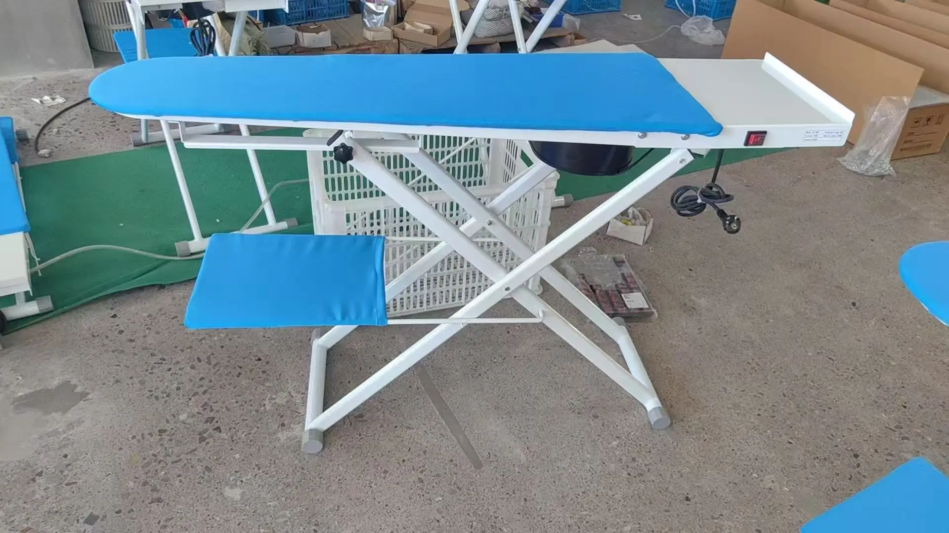 Clothing ironing equipment/collapsible steam ironing table for dry cleaners or domestic use