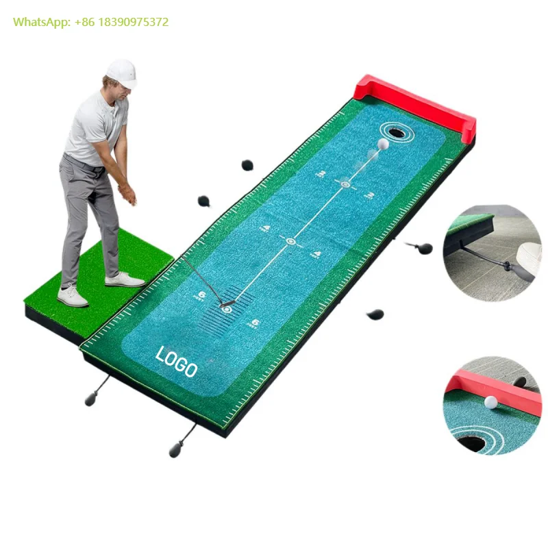 

2024 Newly Designed Foldable and Portable Golf Putting Mat with air Pumps for Slope Adjustment