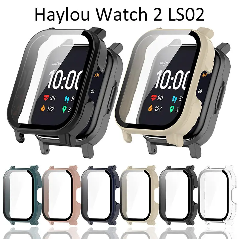 Screen Protector Case For Haylou Watch2,Case+Glass Film Anti-Scratch Protective Bumper Shell Cover For Haylou Watch2 Accessories