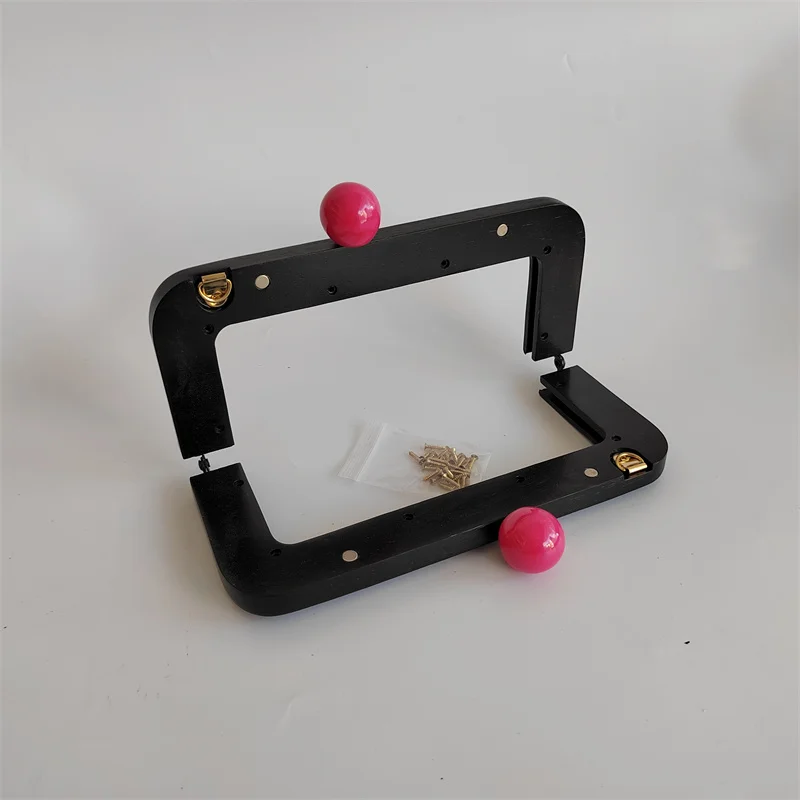 Resin Kiss Clasp Lock Candy DIY Purses Making Frames With Holes Coin Purse Handbag Sewer Tailors Solid Wooden Purse Frame Handle