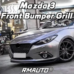 RMAUTO Car Front Grille Racing Grill Honeycomb Diamond Style Mesh Grid Body Kit For Mazda 3 Axela 2014-2022 Modification Part