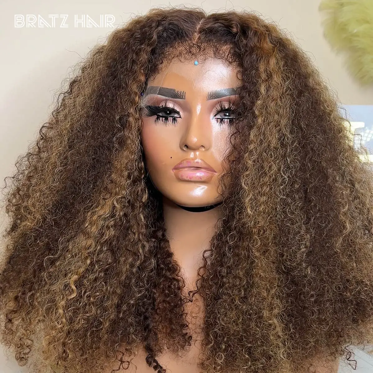 

300 Density Highlight Brown Blonde Human Hair Wigs Deep Curly 13x4 13x6 Transparent Lace Frontal Wigs Brazilian 4x4 Closure Wig