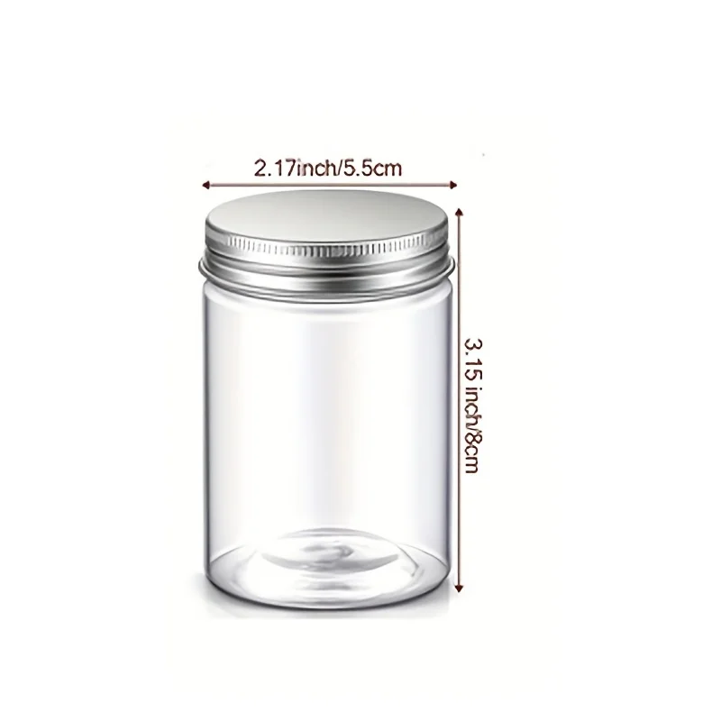 Clear Straight Jars With Aluminum Lids Reusable Diy Floral Decor Containers For Party Ornament Small Items Trinkets Storage