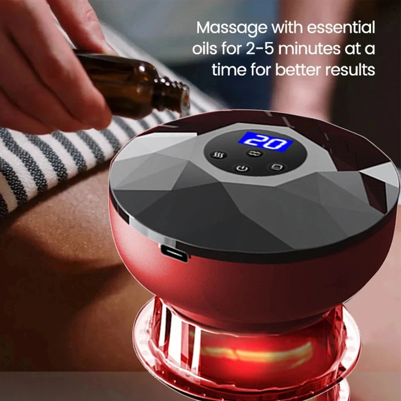 Electric Vacuum Cupping 12 level Body Scraping Massage Therapy chinese cupping Heating Suction Cup Back Neck Arm Massger