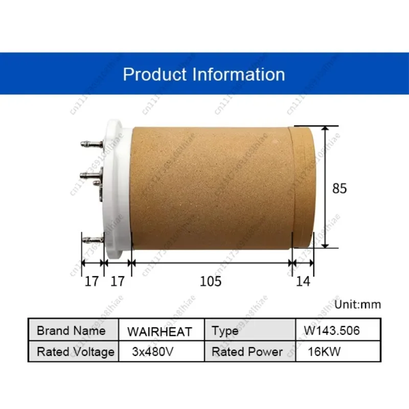 air Duct Heater Price HIGH POWER INDUSTRIAL HEATER 143.506 3*480V 16KW for Lhs 61L on EPE Bonding Machines Paper Cup Machine