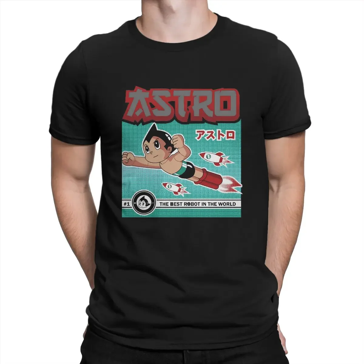 Funny Cool T-Shirts Men Crew Neck Cotton T Shirts Astroboy Cartoon Short Sleeve Tees Birthday Gift Tops