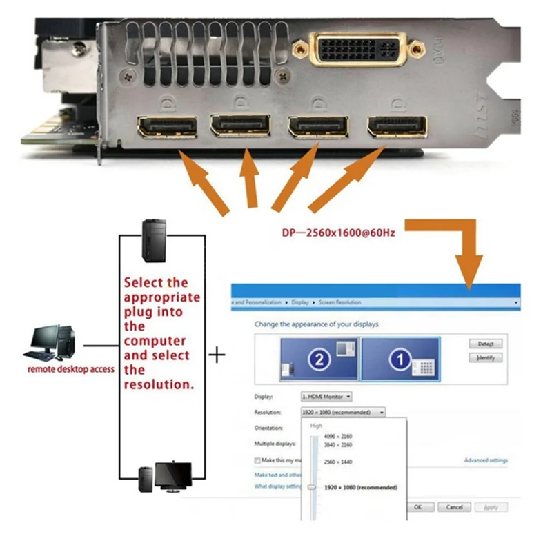 Leading-1Pcs DP Virtual Display Adapter 4K Displayport Dummy Plug EDID Headless Ghost Emulator Graphics Video Card Cheater