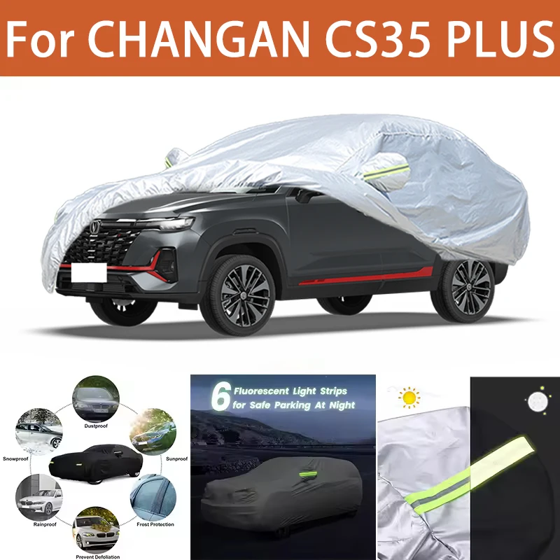

For CHANGAN CS35 PLUS Car Cover Outdoor Protection Covers Snow Sunshade Waterproof Dustproof Exterior UV Car Accessories