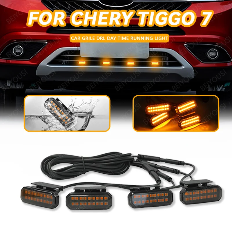 

18LED Front Grille Light FOR CHERY TIGGO 7 Car Daytime Running Light Wheel Eyebrow Lamp For Pickup Offroad 12V
