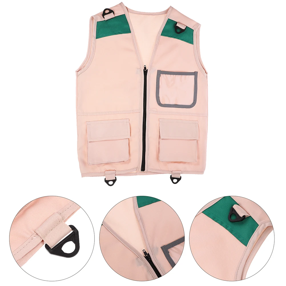 

2pcs Vest Outdoor Costume Fishing Camping Wear Resistant Fabric Exploration Role Playing Childrens Adventure