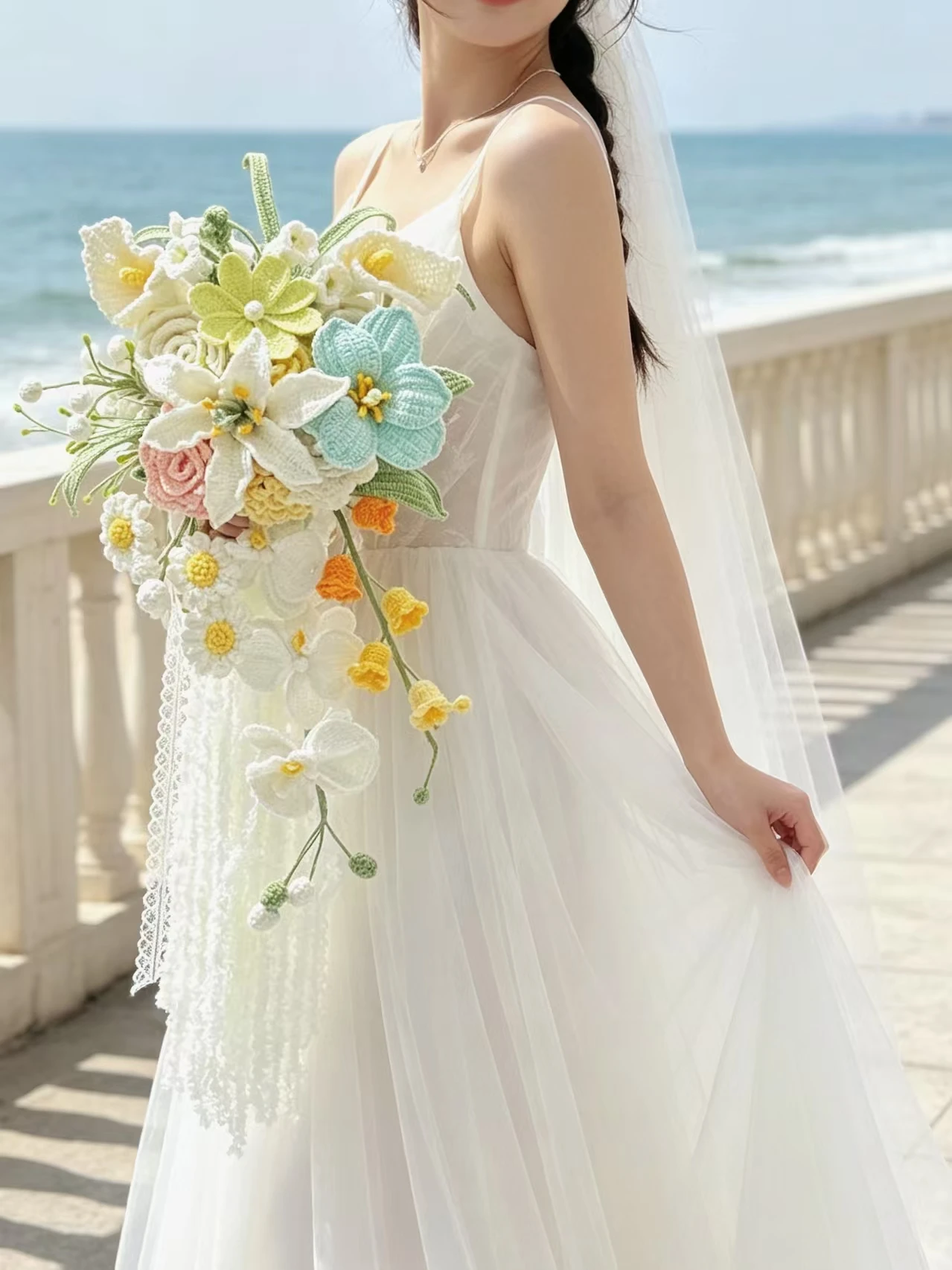 bride-bouquet-diy-material-kit-snow-ferr-line-wedding-gift-for-beginners-korean-style-de-stressing-craft-accessories