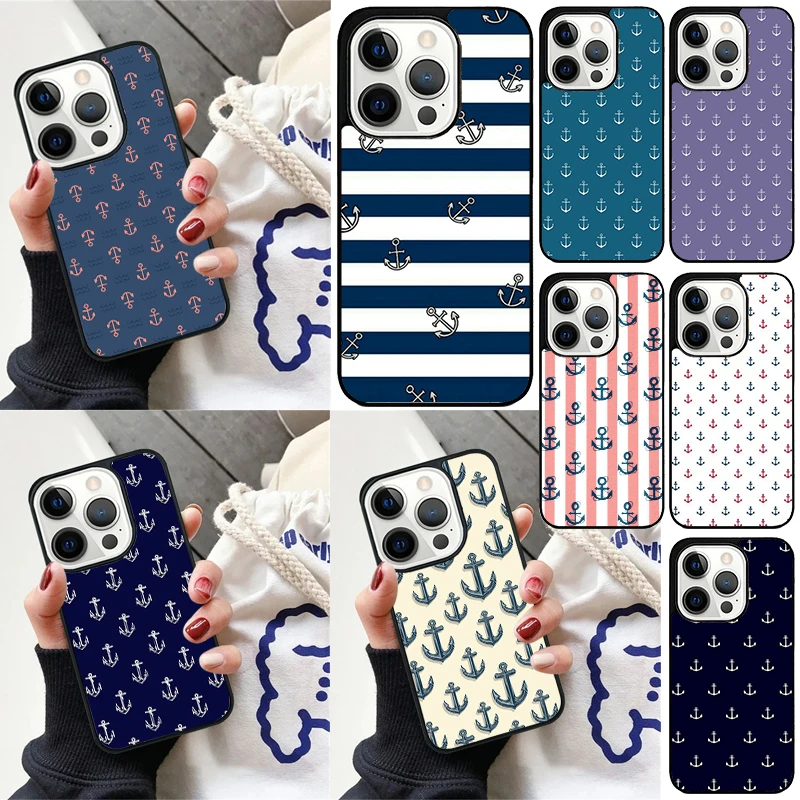 Anchor Boat Cover For iPhone 16 13 14 15 Pro Max 12 Mini 11 15 Pro Max 6 7 8 Plus Max SE 2020 Phone Case