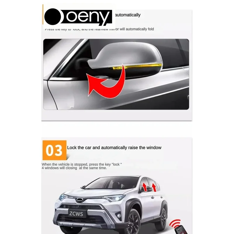 Fit For Windows Closer Mirror Folding Toyota Fortuner/Hilux Auto remote Window Close Side Mirrors Automatically Hilux parts modi