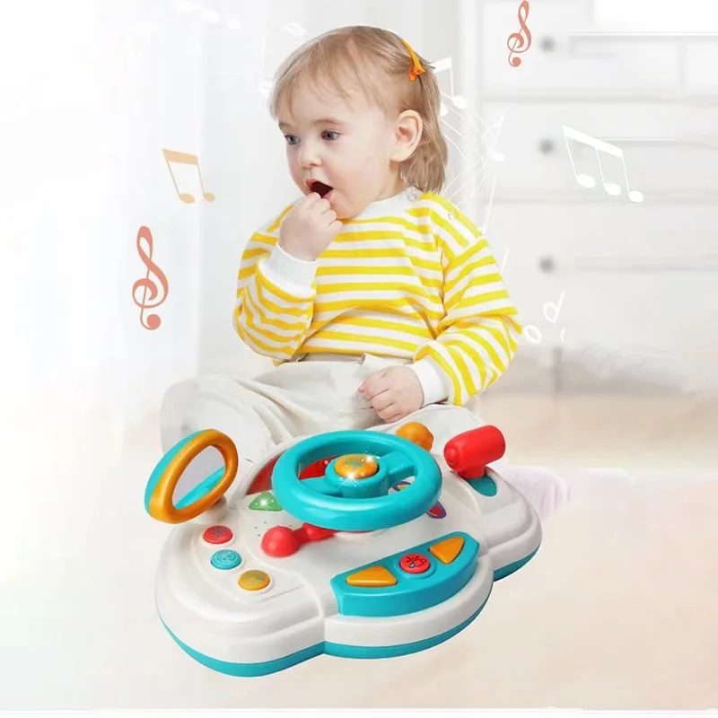 Baby 3in1 Multi-Functional Music Table Early Education Enlightenment Music Simulation Steering Wheel Storytelling Machine Puzzle