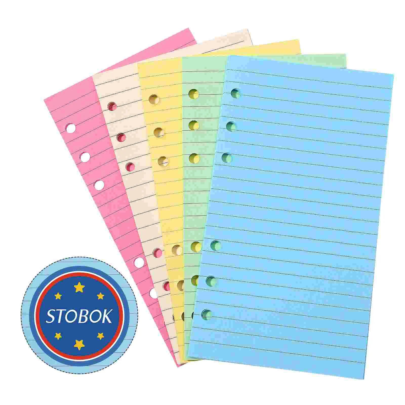 

A5 Binder Lined Paper Refills Loose Leaf Planner Fillers for Notebok 6-Hole Inserts Office Colorful