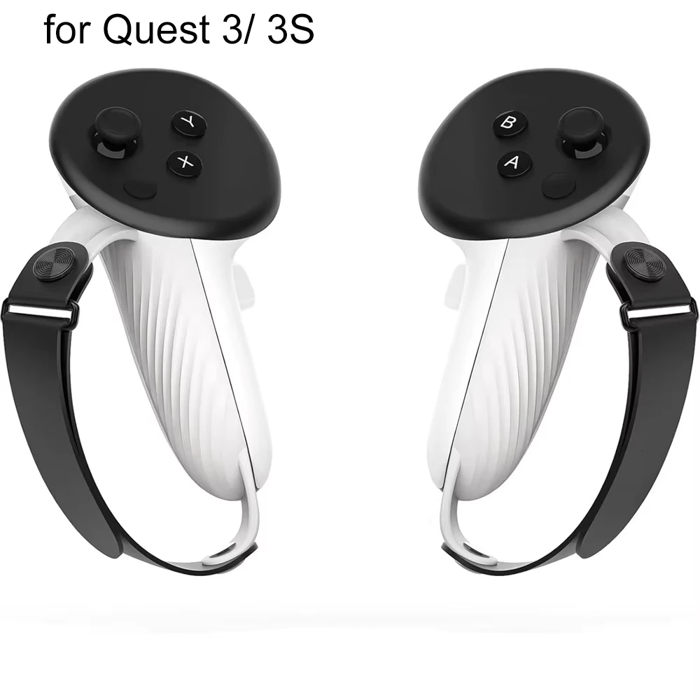 

For Quest 3S Adjustable Knuckle Strap for Oculus Quest 3 Controller Grips Handle Fixing Band Anti-slip Battery Cover VR Parts