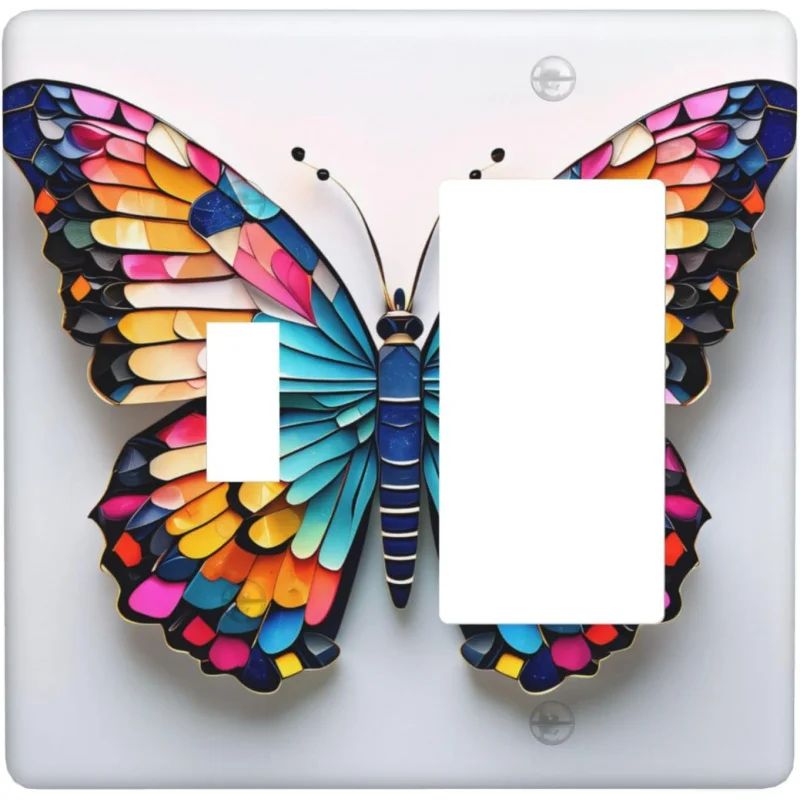 غطاء لوحة المخرج 2 عصابة كومبو لوحة الحائط الكهربائية المنزل المعيشة المطبخ غرفة نوم الحمام ديكور واحد