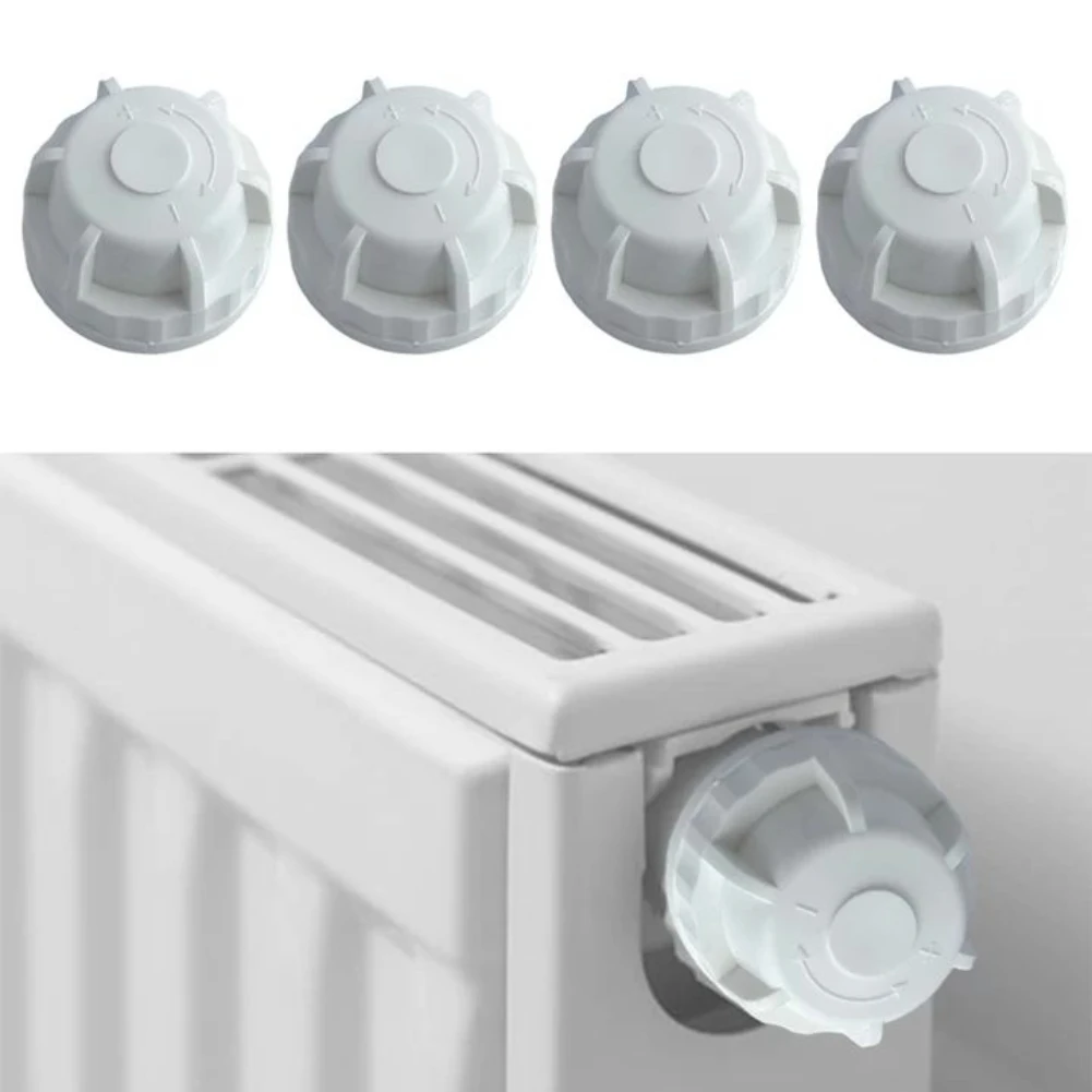 4pcs Radiator Manual Regulator Valve Protective Cap M30 X 1.5 Thread White Plastic Thermostatic Manifold Cap Decorative Cover
