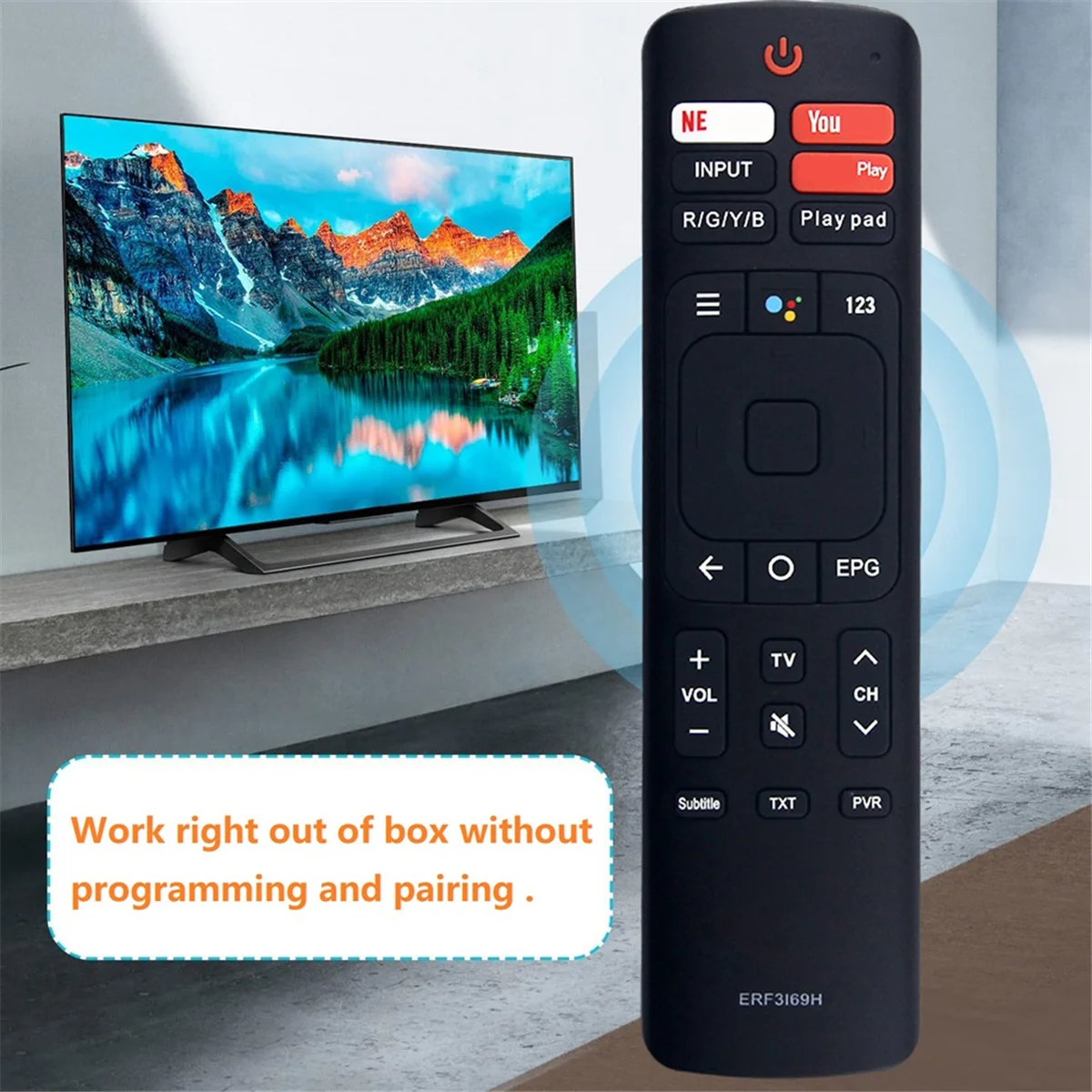 Y60A بديل ERF3I69H جهاز التحكم عن بعد الصوتي لتلفزيون 4K UHD الذكي مع BT والمساعدة الصوتية