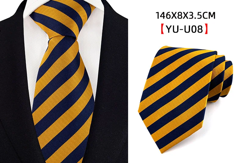 GUSLESON  8cm Men's Classic Striped Tie Men's Formal Business Office Wedding Accessories Texture Tie Men's Gift Party