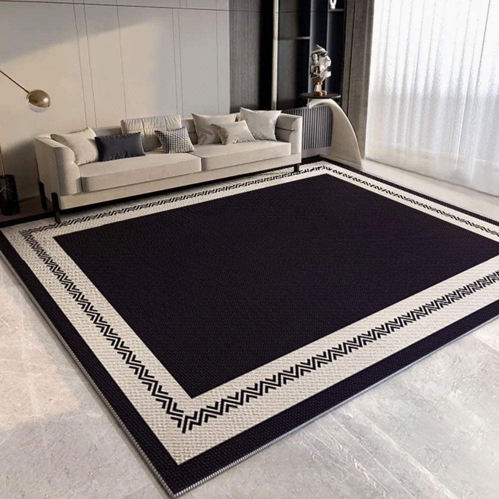VIKAMA Solid Color Checkered Pattern Living Room Bedroom Floor Rug Sofa Rug Waterproof Wear Resistant Comfortable Home Decor