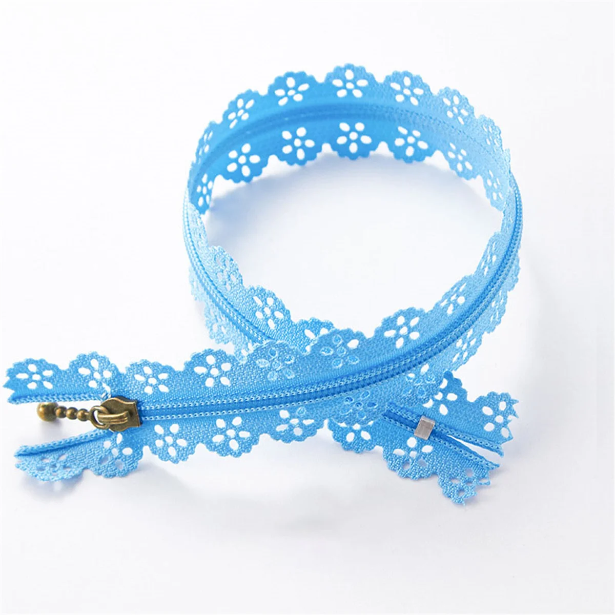 (10pcs) 3# Nylon closed tail lace hollowed-out lace zipper pocket bag closed mouth color short zipper  25cm