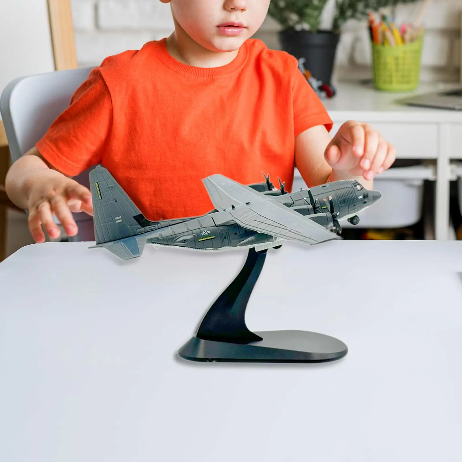 1-200-scale-ac-130u-airplane-model-for-table-ornament-sturdy-replica-miniature-6x8inch-with-display-stand-aeroplane-collection