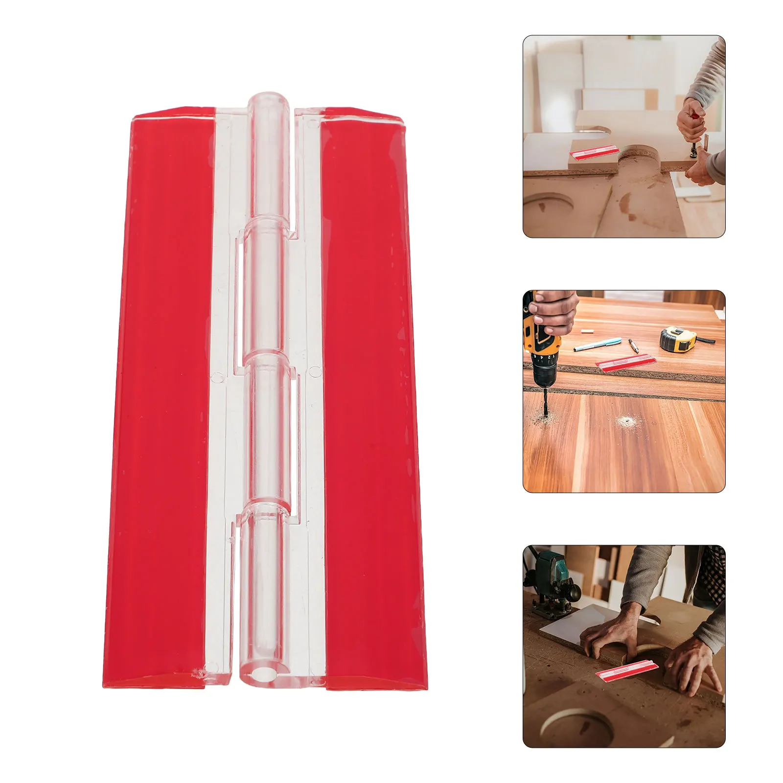 

4Pcs Acrylic Self Adhesive Hinges Transparent No-Drill Easy Install Reusable Clear Door Hardware Home Office School