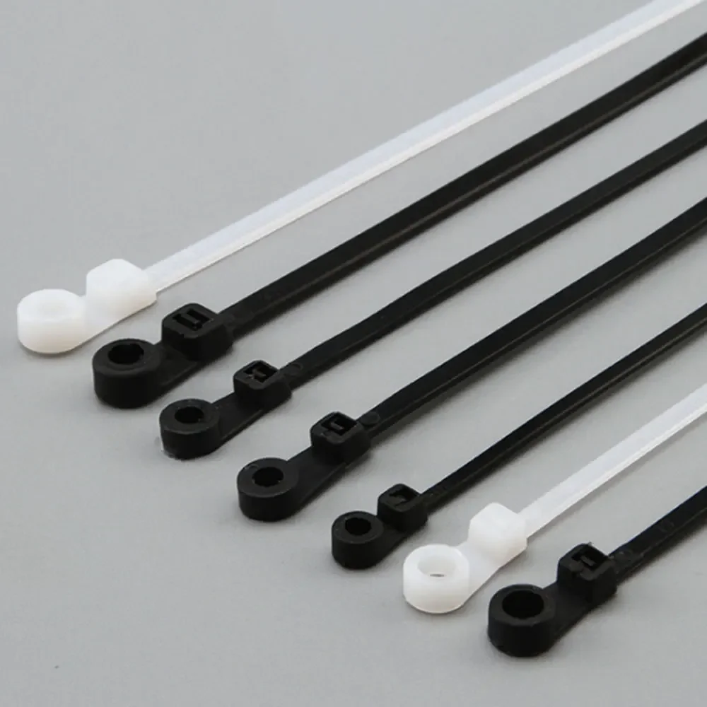 

100Pcs Screw Hole Cable Ties Fixed Cable Tie Nylon Cable Zip Ties With Screw Hole Mount Self Locking Loop Wrap Bundle Tie Straps