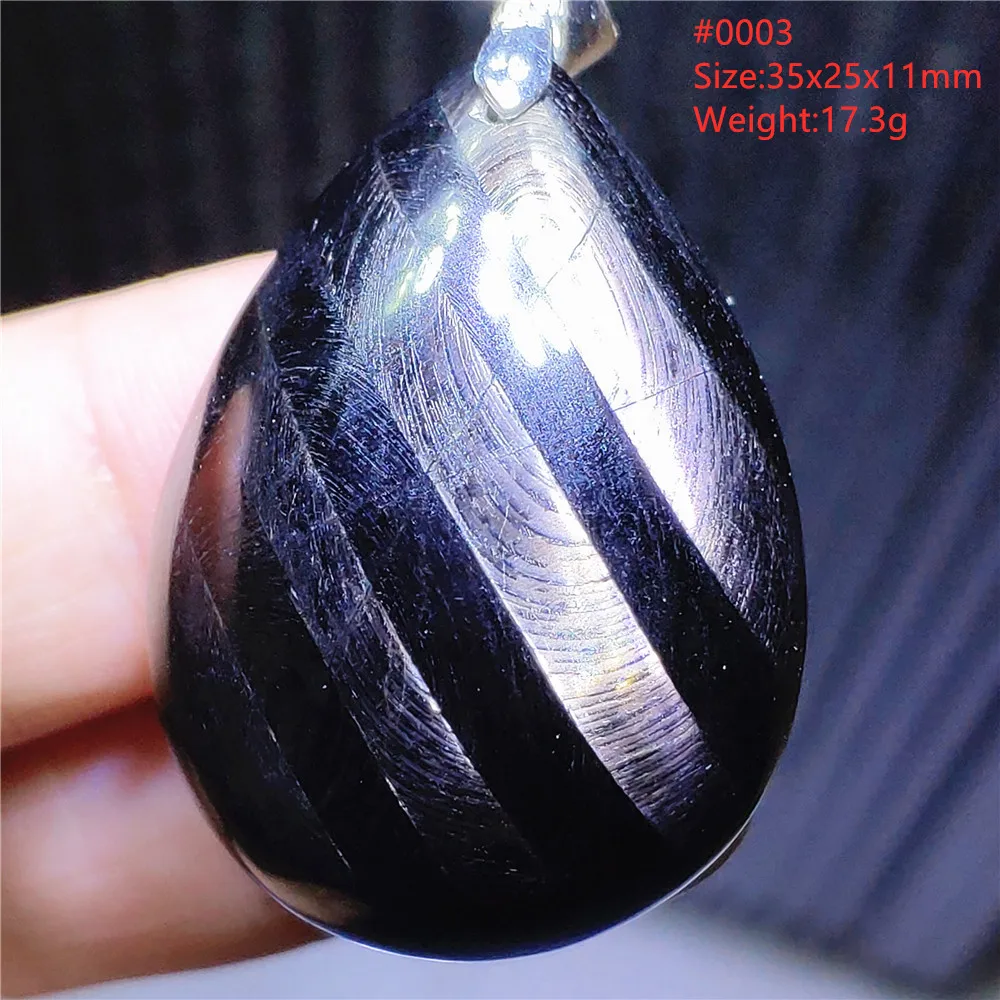 Natural Black Hypersthene Flash Pendant Necklace Rare Women Men Egypt Gold Lucky Hypersthene Beads Obsidian Pendant AAAAAAA 5