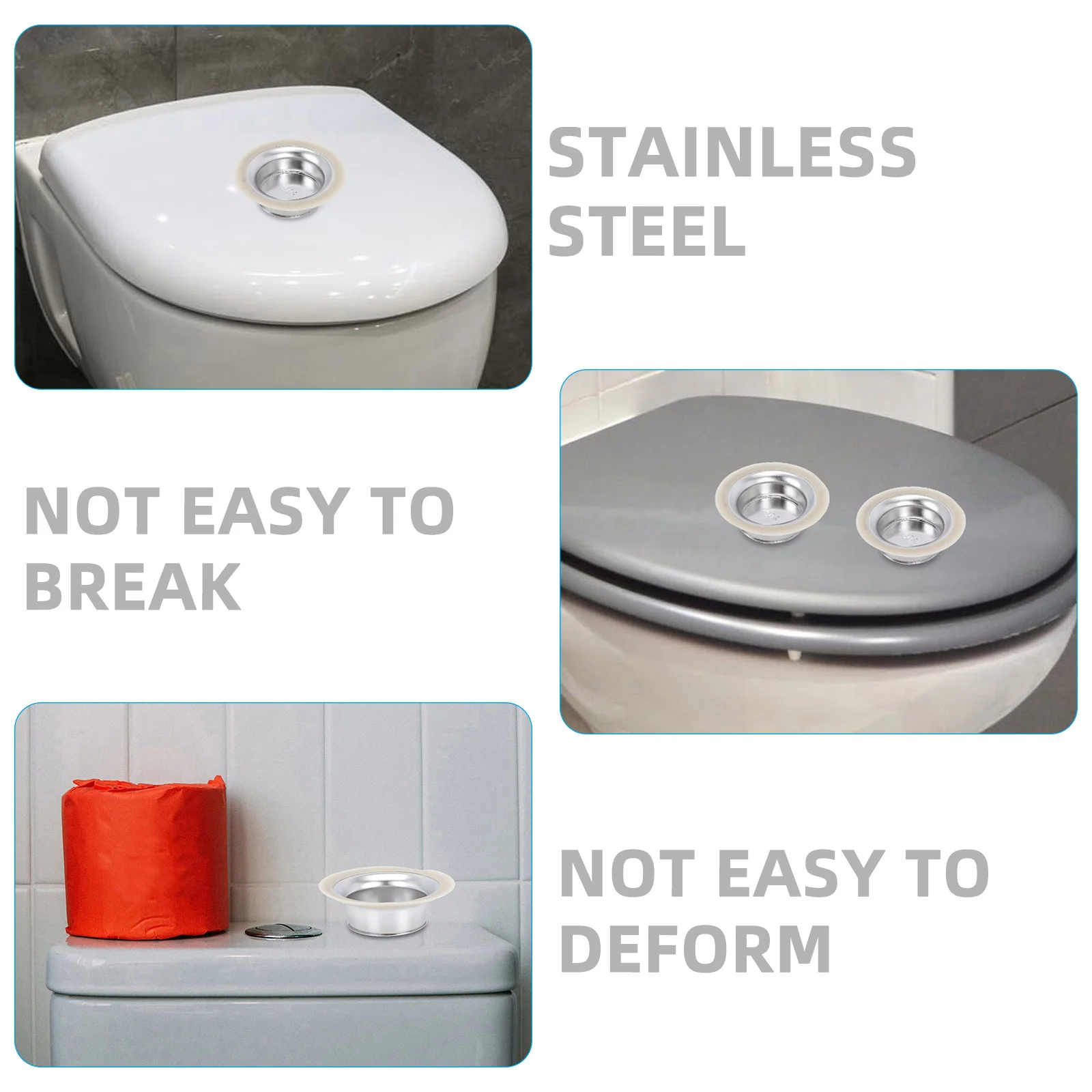 

1pc Stainless Steel Anti-Odor Toilet Cover For Squat Toilet Rubber Plug Bathroom Supply Tool Insect Resistant Leak