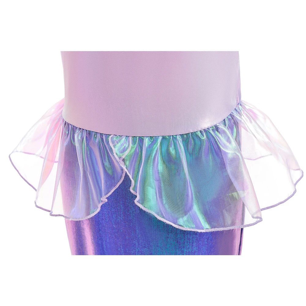 Nieuwe Kleine Zeemeermin Ariel Prinses Jurk Voor Meisjes Korte Mouw Tule Cosplay Kostuum Kinderen Carnaval Verjaardagsfeestje Kleding