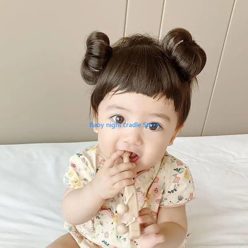 

J2FF Infant Hairpiece 1-4 Year Girls Boy Headwear Lovely Buns Hairband Decors